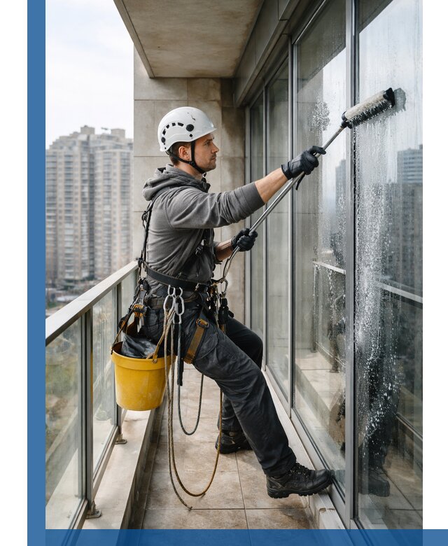 Профессиональная мойка балконного остекления в Гае
