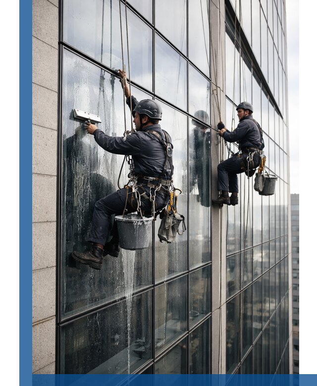 Профессиональная мойка стеклянных фасадов зданий в Гае