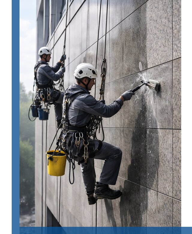 Профессиональная мойка фасада из керамогранита в Гае