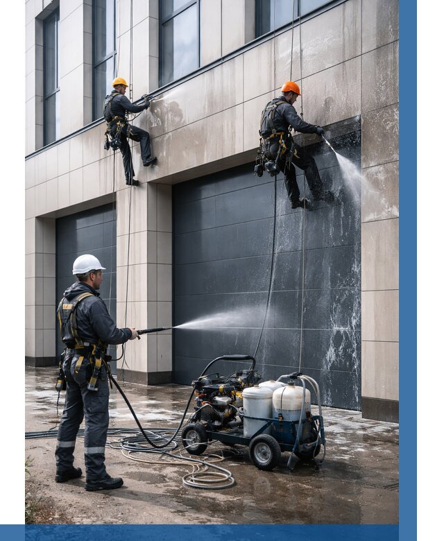 Послестроительная мойка фасада в Гае от 305 р. | ВЫСОТНИК-Гай