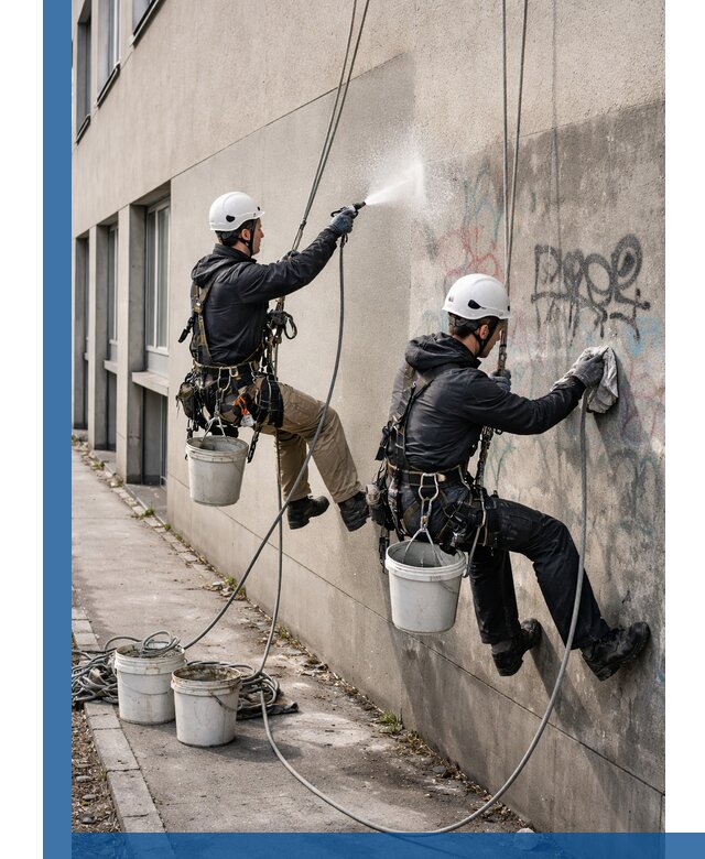 Антиграффити покрытие фасада с защитой от надписей в Гае