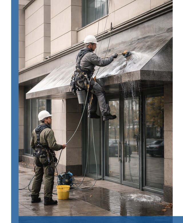 Профессиональная мойка козырьков и навесов в Гае