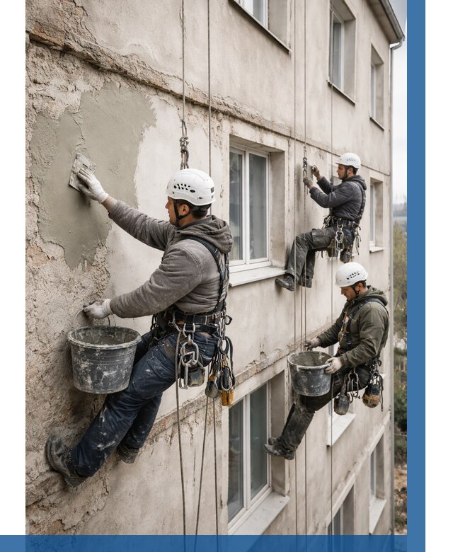 Ремонт штукатурного фасада в Гае от 762 р. под ключ | ВЫСОТНИК-Гай