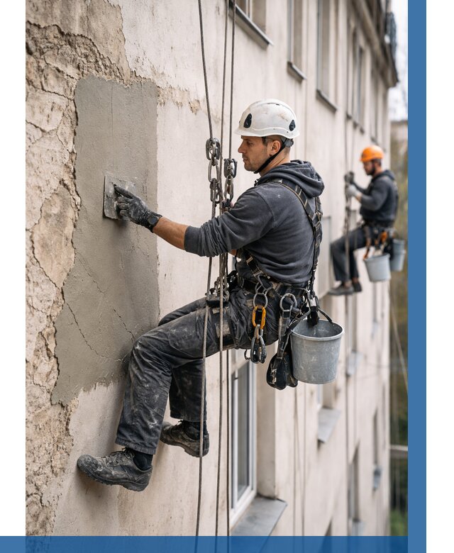 Восстановление штукатурки фасада в Гае от 1220 р. | ВЫСОТНИК-Гай