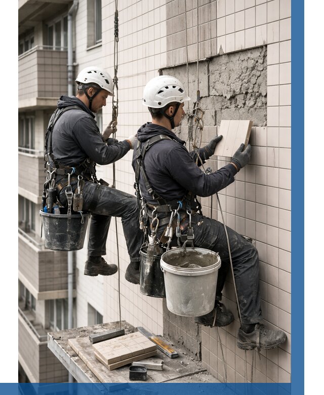 Ремонт облицовки фасада плиткой в Гае от 1830 р. | ВЫСОТНИК-Гай