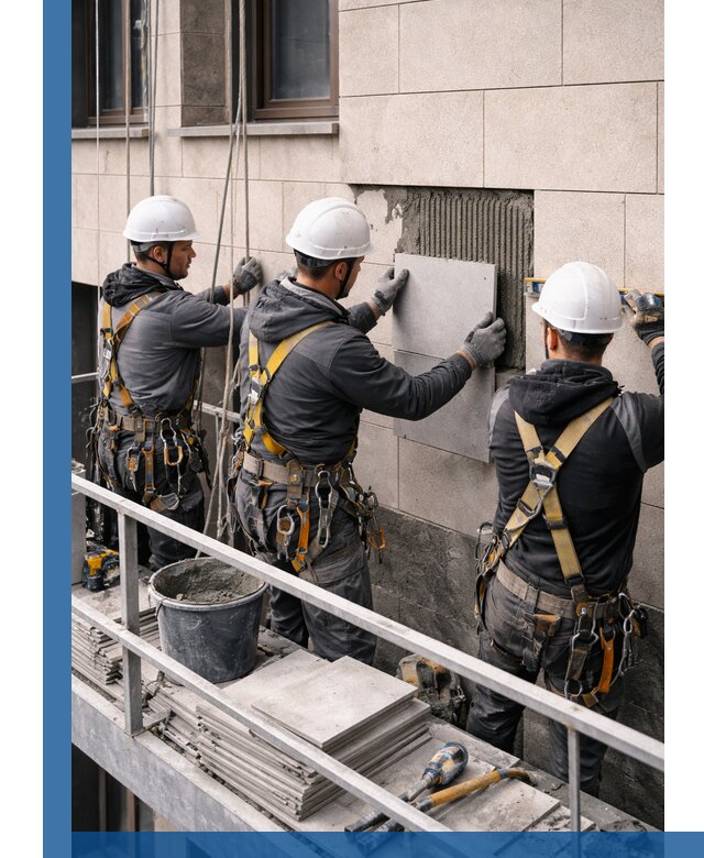 Ремонт облицовки фасада плиткой в Гае с гарантией