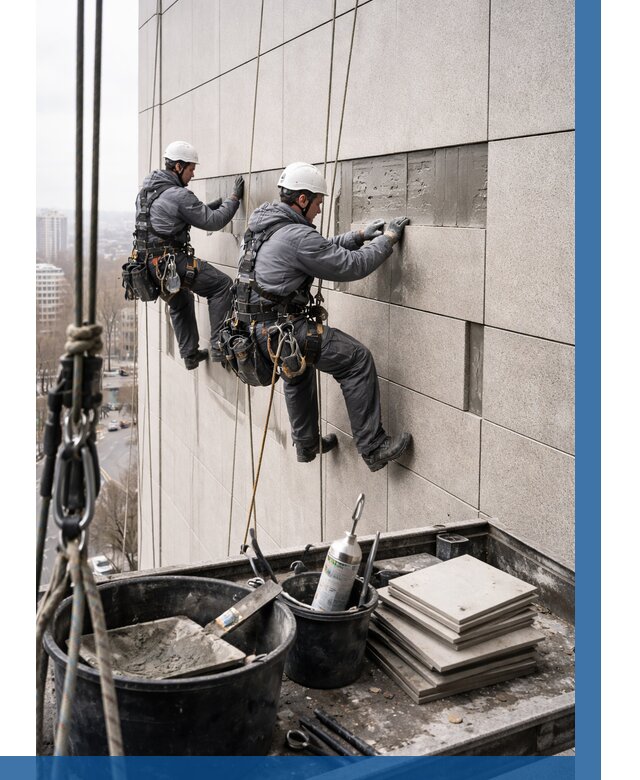 Ремонт фасада из керамогранита в Гае от 2542 р. | ВЫСОТНИК-Гай