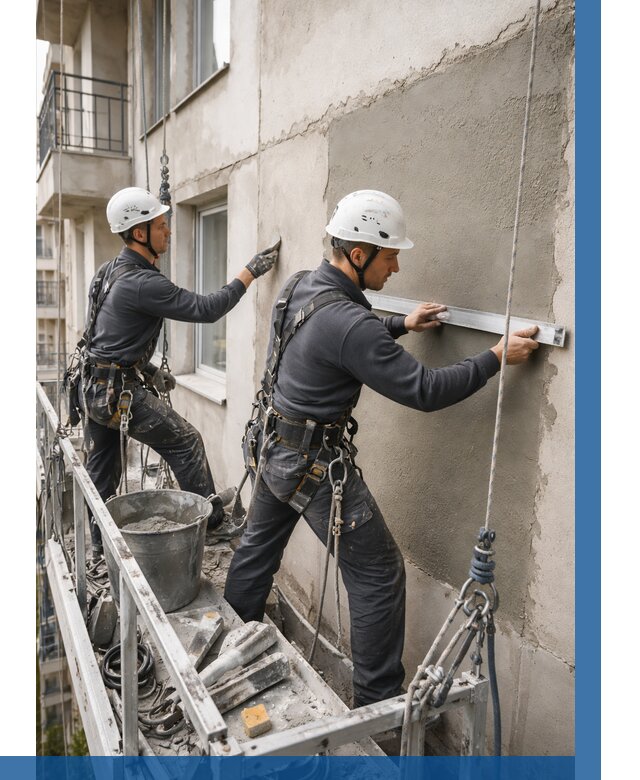 Штукатурка фасада на высоте в Гае от 915 р. | ВЫСОТНИК-Гай