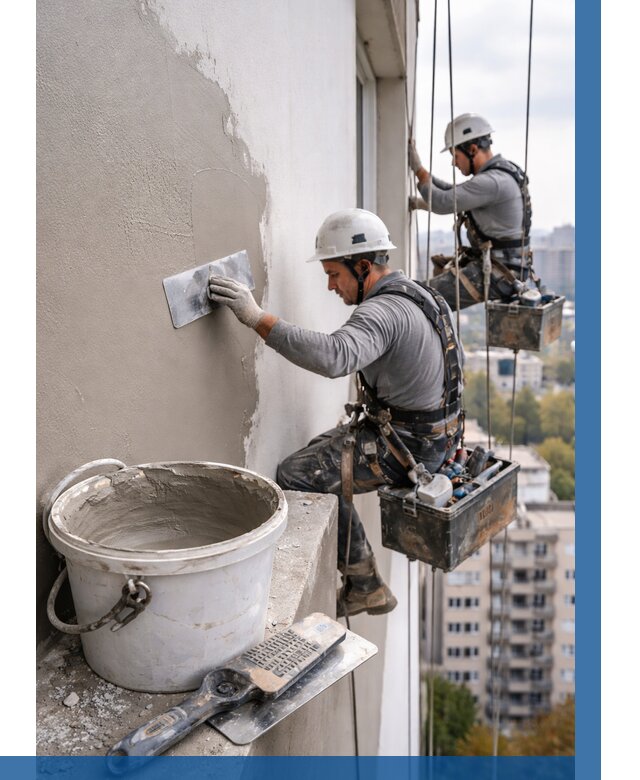 Шпаклевка фасада на высоте в Гае от 712 р. | ВЫСОТНИК-Гай