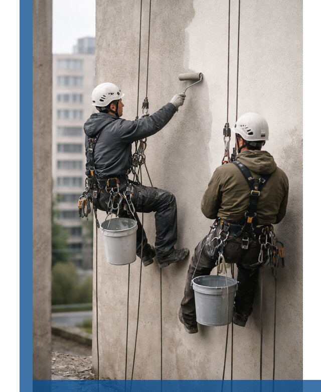 Покраска фасадов высотными альпинистами в Гае с гарантией