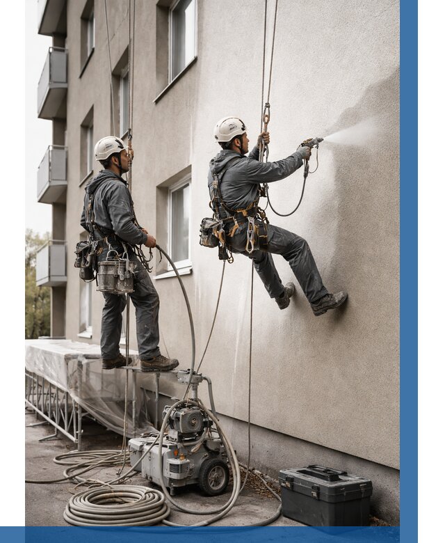 Безвоздушная покраска фасада в Гае от 224 р/м² | ВЫСОТНИК-Гай