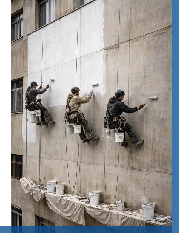 Покраска бетонного фасада в Гае от 356 р за м2 | ВЫСОТНИК-Гай