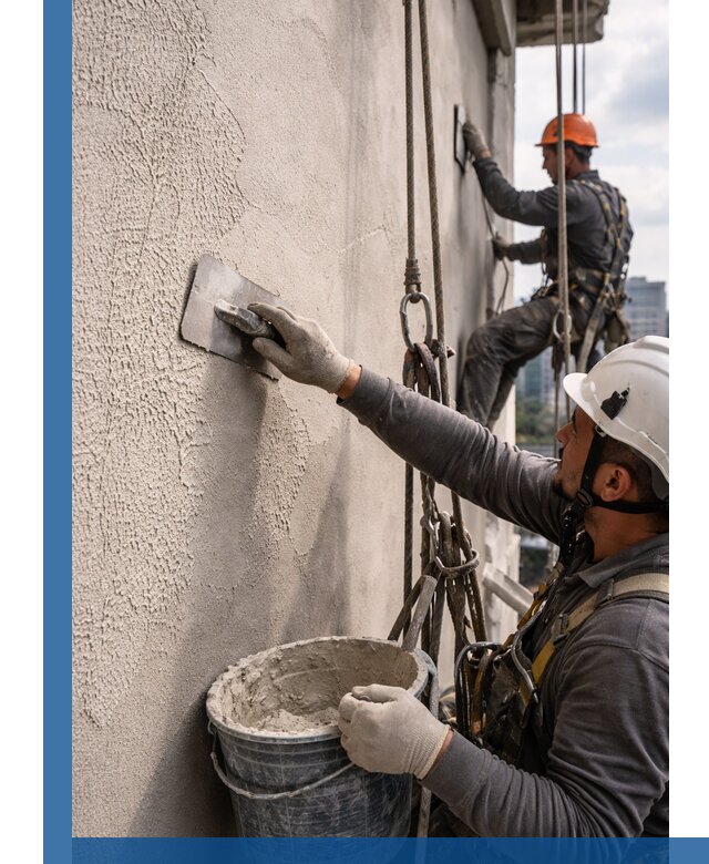 Декоративная штукатурка фасада с утеплением и защитой в Гае