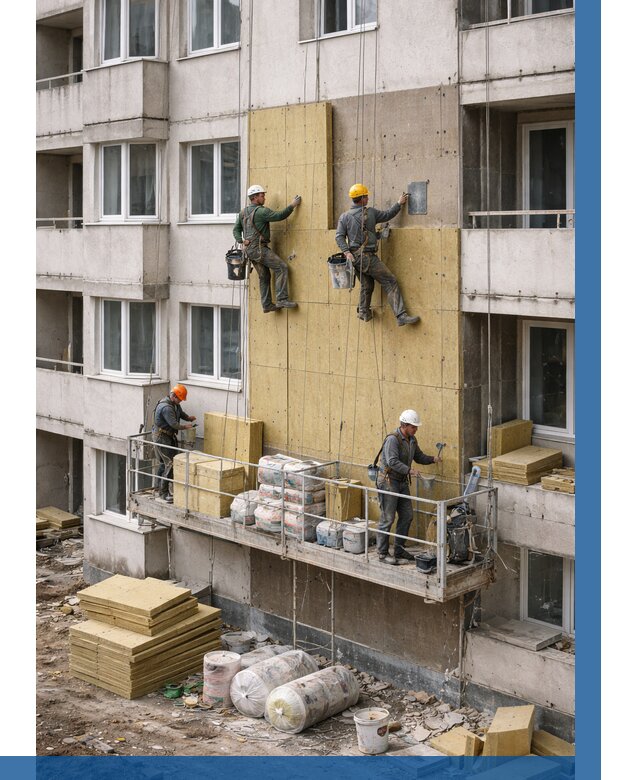 Утепление фасада минватой в Гае от 1525 р. | ВЫСОТНИК-Гай