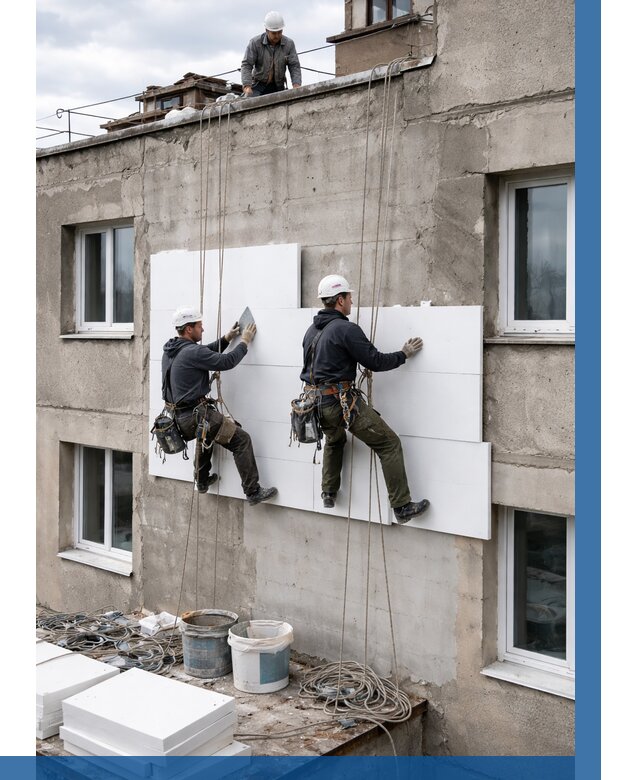 Утепление фасада пенополистиролом в Гае от 1830 р. | ВЫСОТНИК-Гай