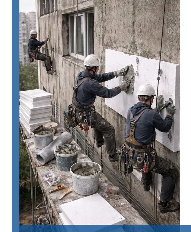 Утепление фасада пенополистиролом в Гае под ключ