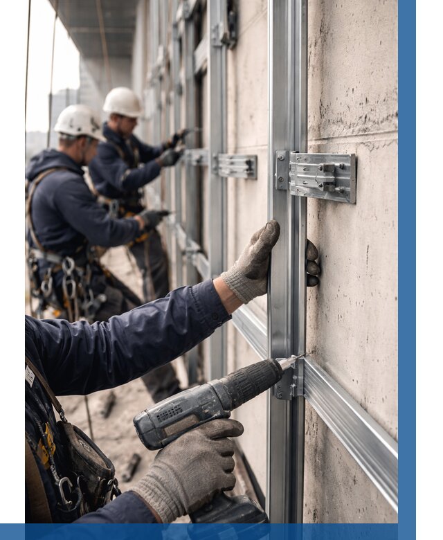 Монтаж подсистемы вентфасада в Гае от 864 р. | ВЫСОТНИК-Гай