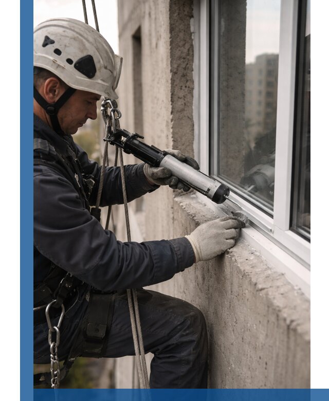 Герметизация оконных швов снаружи в Гае профессионально