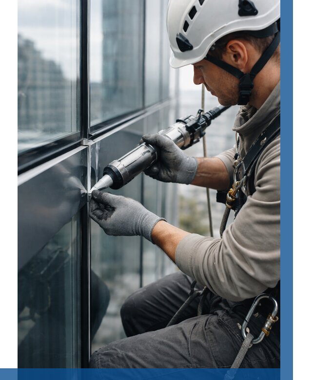 Герметизация стыков витража в Гае от 1220 р. | ВЫСОТНИК-Гай