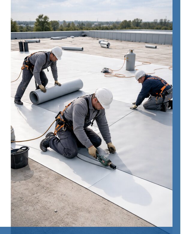 Монтаж мембранной кровли под ключ в Гае от 1220 р. | ВЫСОТНИК-Гай