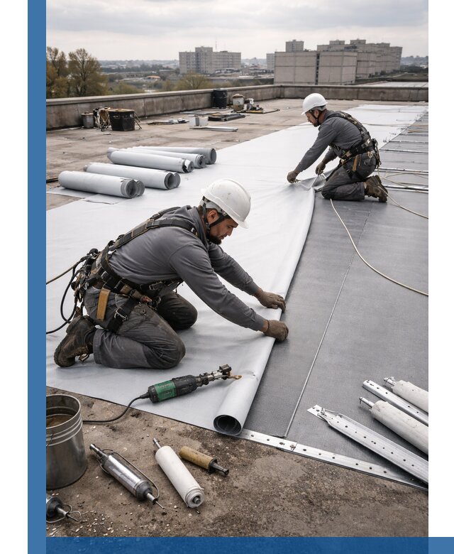 Монтаж мембранной кровли в Гае для промышленных зданий