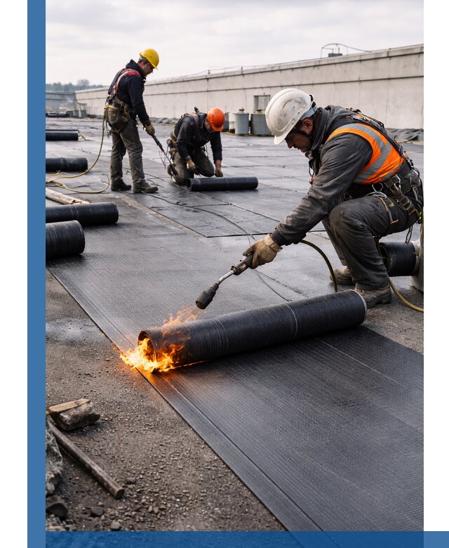 Монтаж наплавляемой кровли в Гае профессионально