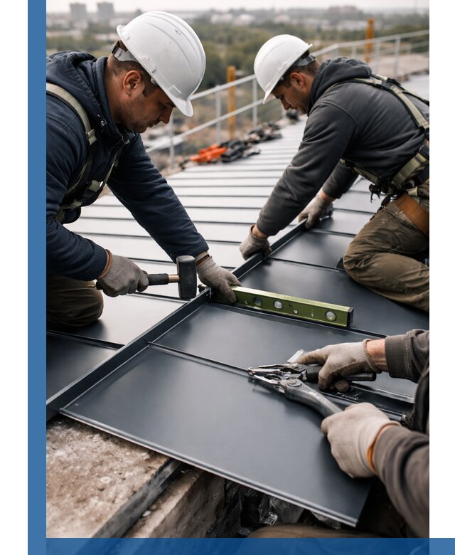 Монтаж фальцевой кровли в Гае для промышленных зданий