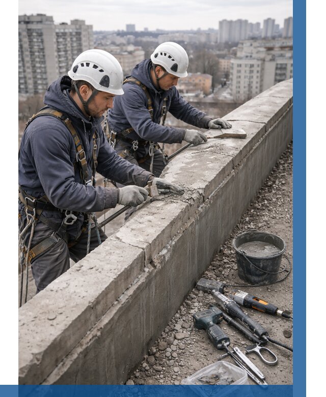 Ремонт парапета на кровле в Гае от 1525 р. | ВЫСОТНИК-Гай