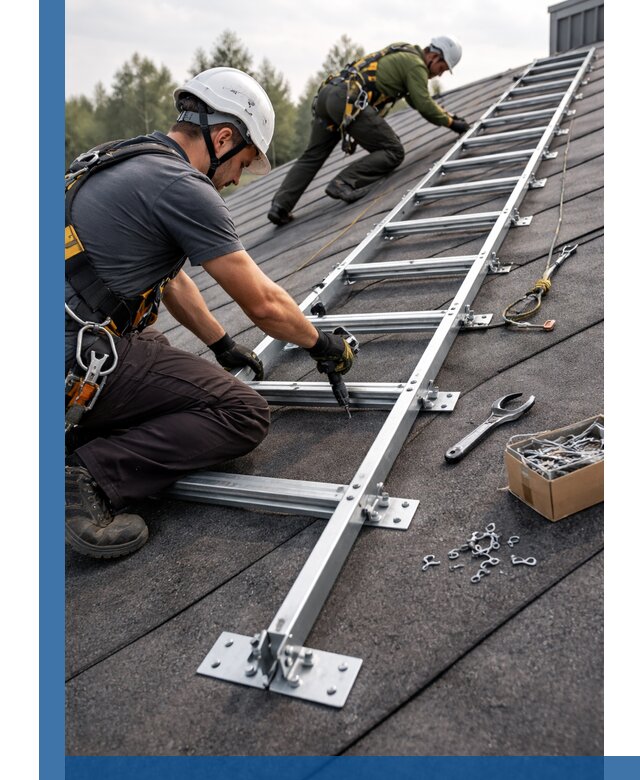 Профессиональный монтаж кровельной лестницы в Гае под ключ