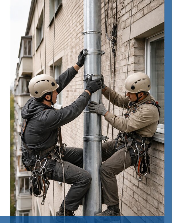 Замена водосточных труб в Гае от 6608 р. | ВЫСОТНИК-Гай