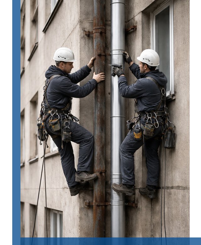 Замена водосточных труб в Гае: монтаж и демонтаж под ключ