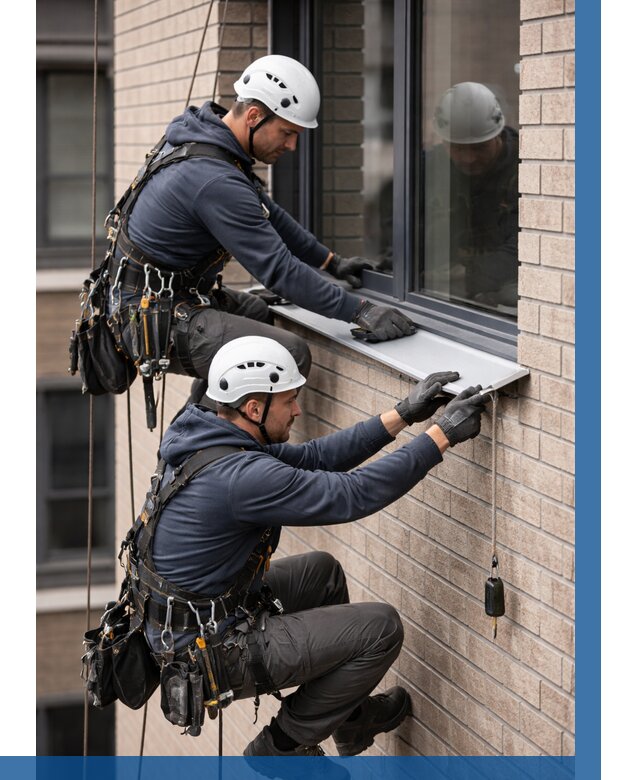 Монтаж оконных отливов под ключ в Гае от 3558 р. | ВЫСОТНИК-Гай