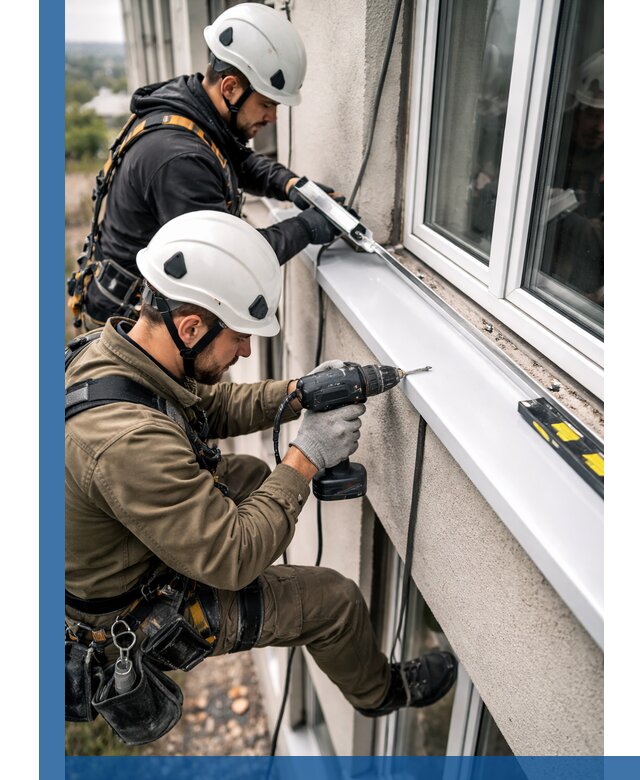 Профессиональный монтаж оконных отливов и отведения воды в Гае