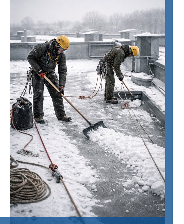 Очистка крыши от снега в Гае от 7625 р. | ВЫСОТНИК-Гай