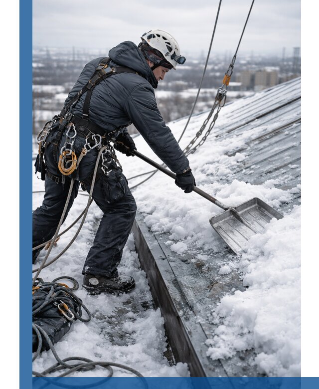 Профессиональная очистка кровли от снега и наледи в Гае