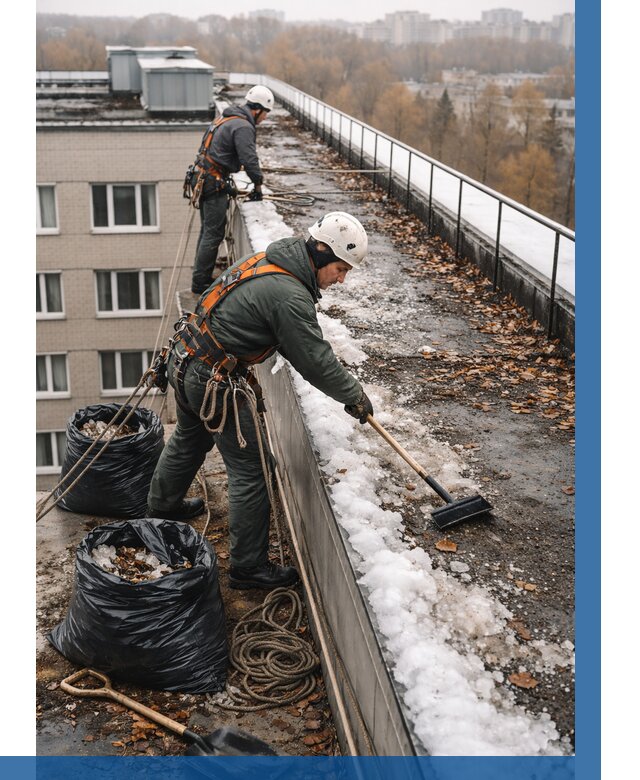 Очистка кровли по периметру в Гае от 559 р. | ВЫСОТНИК-Гай