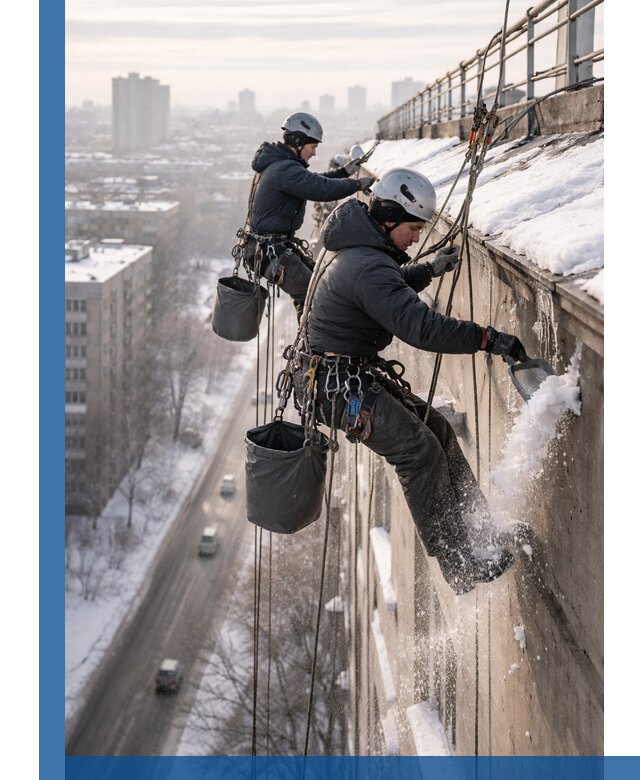 Очистка карнизов от снега в Гае профессионально и безопасно