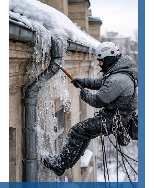 Очистка водостоков от льда в Гае от 3558 р. | ВЫСОТНИК-Гай