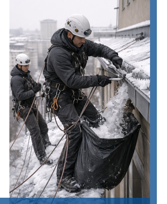 Аварийная очистка крыши в Гае под ключ от 305 р. | ВЫСОТНИК-Гай