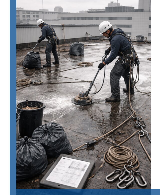 Плановая очистка кровли по графику в Гае для безопасности