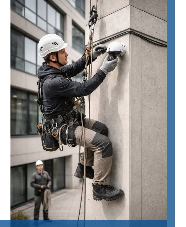 Монтаж камер видеонаблюдения на фасаде в Гае от 8641 р.-ВЫСОТНИК-Гай