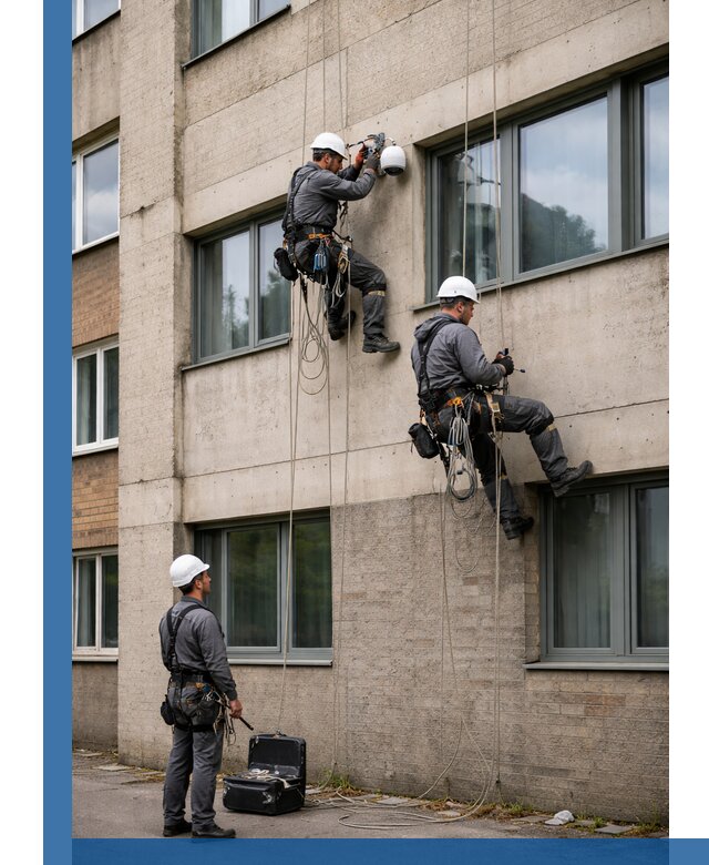 Монтаж фасадных камер видеонаблюдения в Гае под ключ