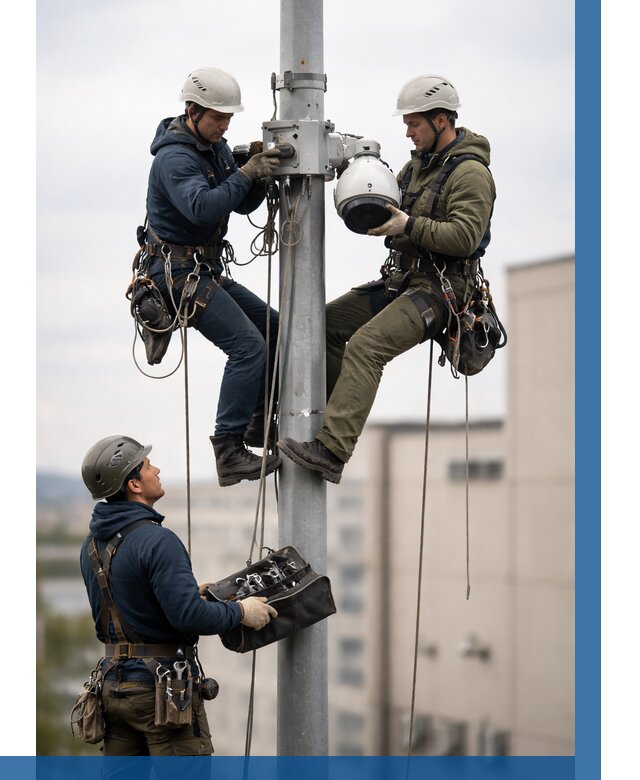 Установка видеокамер на мачте в Гае от 8641 р. | ВЫСОТНИК-Гай