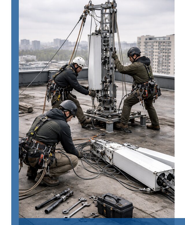 Демонтаж антенн на крыше зданий в Гае с гарантией