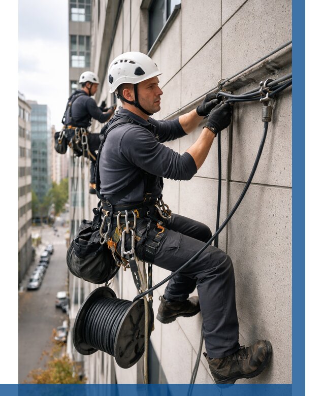 Прокладка кабеля по фасаду в Гае от 356 р. | ВЫСОТНИК-Гай