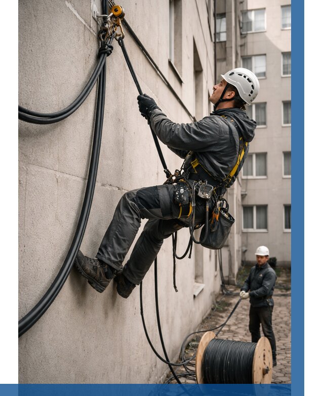 Протяжка кабеля питания на высоте в Гае от 457 р. | ВЫСОТНИК-Гай