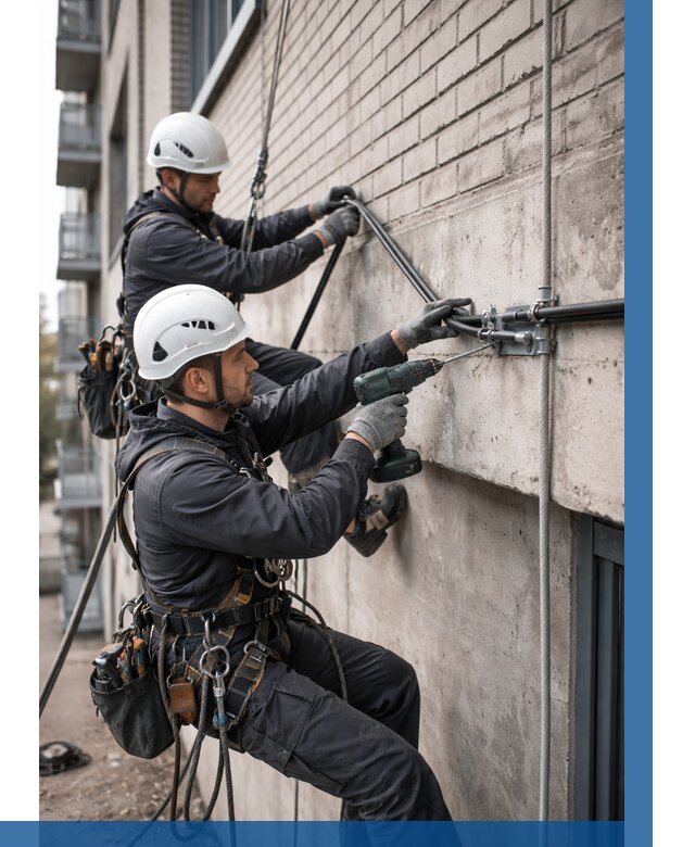 Крепление кабеля на фасаде в Гае от 356 р. | ВЫСОТНИК-Гай