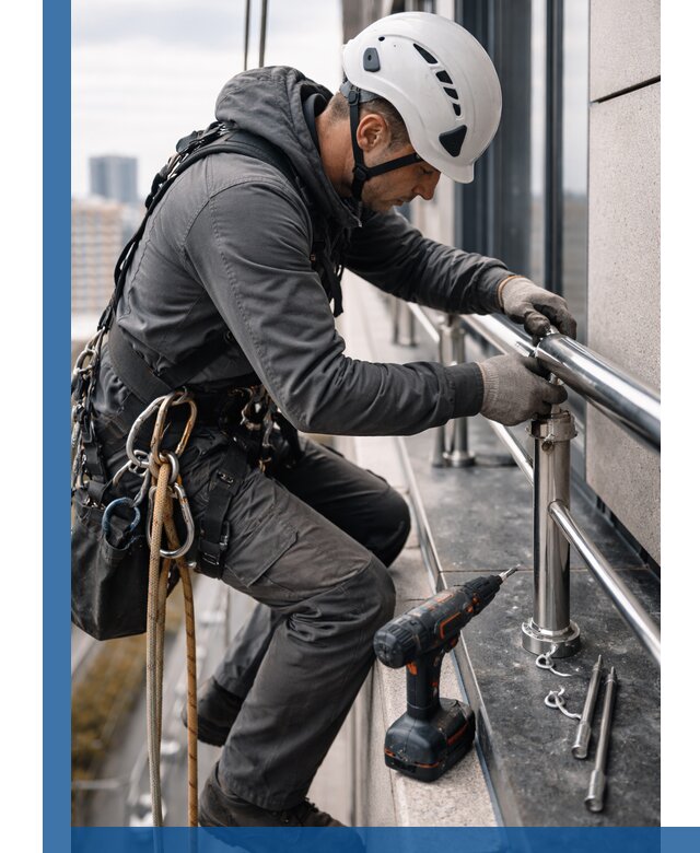 Монтаж ограждений на высоте в Гае для зданий и конструкций