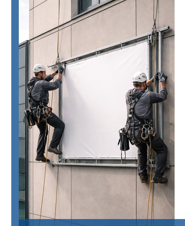 Монтаж наружной рекламной вывески в Гае под ключ