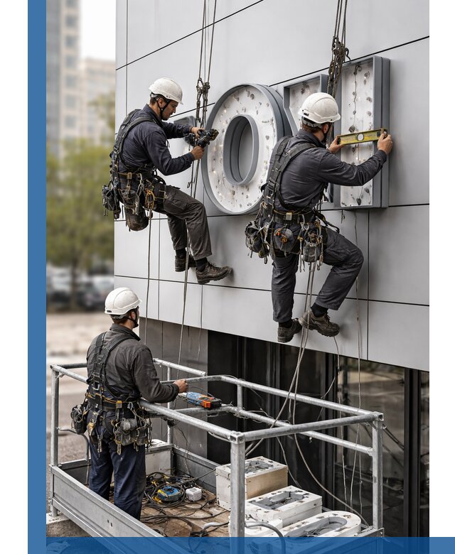 Профессиональный монтаж световых букв в Гае под ключ